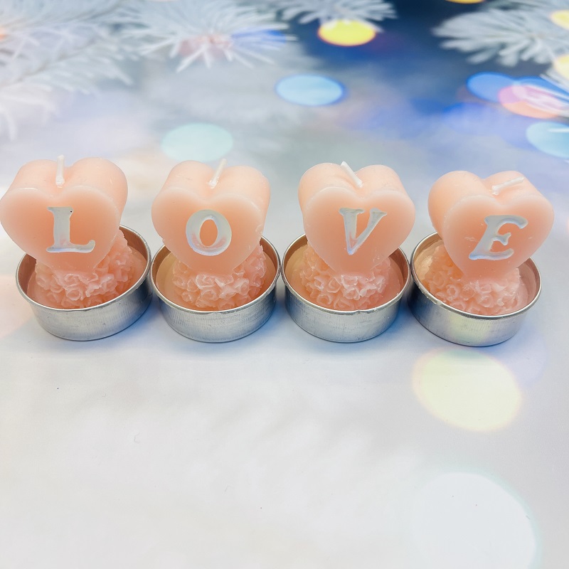 Little Tea Wax LOVE Scented Candles as Souvenirs for Valentine's Day and Mother's Day, festive candles, paraffin ornaments, decorative candles, scented candles, thin candle cores, Christmas candles, handmade candles, scented ornaments, scented souvenirs, wax details Picture
