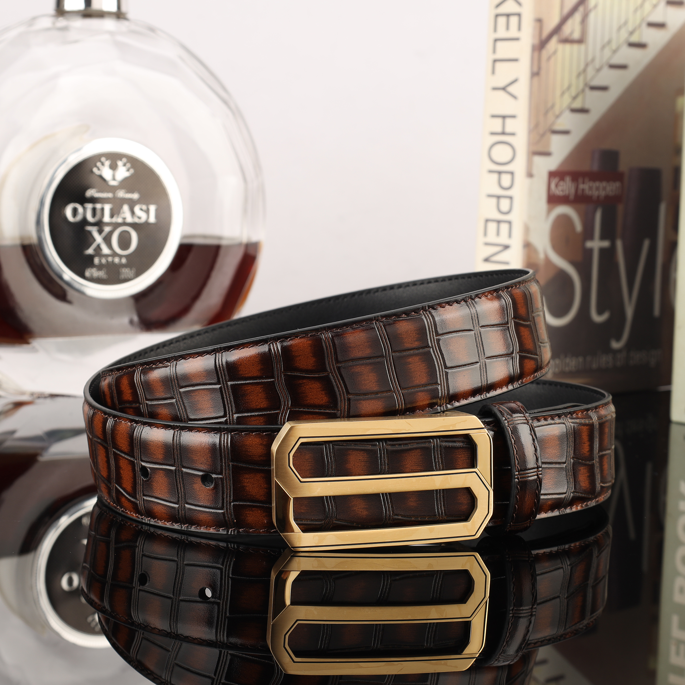 Men's Leather Cowhide Belt Casual Belt Men's Fashion Trend Belt Men's Belt Item Picture