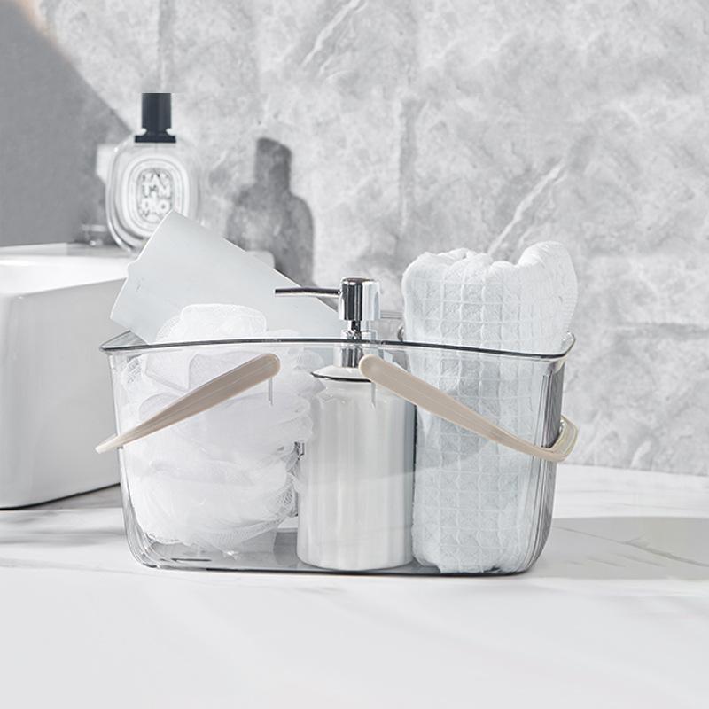 Bath Bath Basket Transparent Pet Storage Basket BDO Cross-Border Bathroom Storage Basket Portable Storage Basket Factory Wholesale Specification drawing