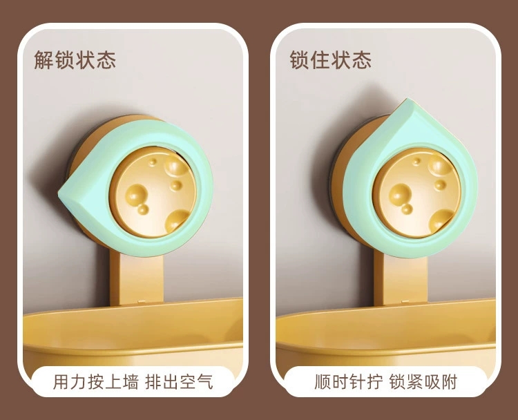 Q35-QY7528B Wall-mounted suction cup soap box, a creative double-layer wall-mounted draining soap box for bathrooms without the need for drilling detail image 6