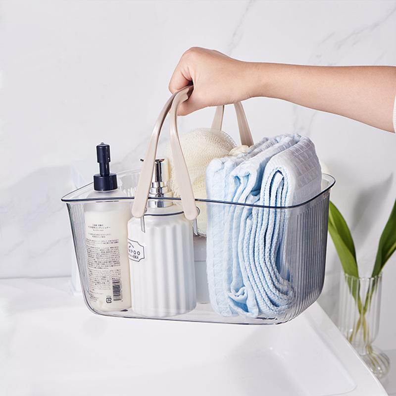 Bath Bath Basket Transparent Pet Storage Basket BDO Cross-Border Bathroom Storage Basket Portable Storage Basket Factory Wholesale details Picture