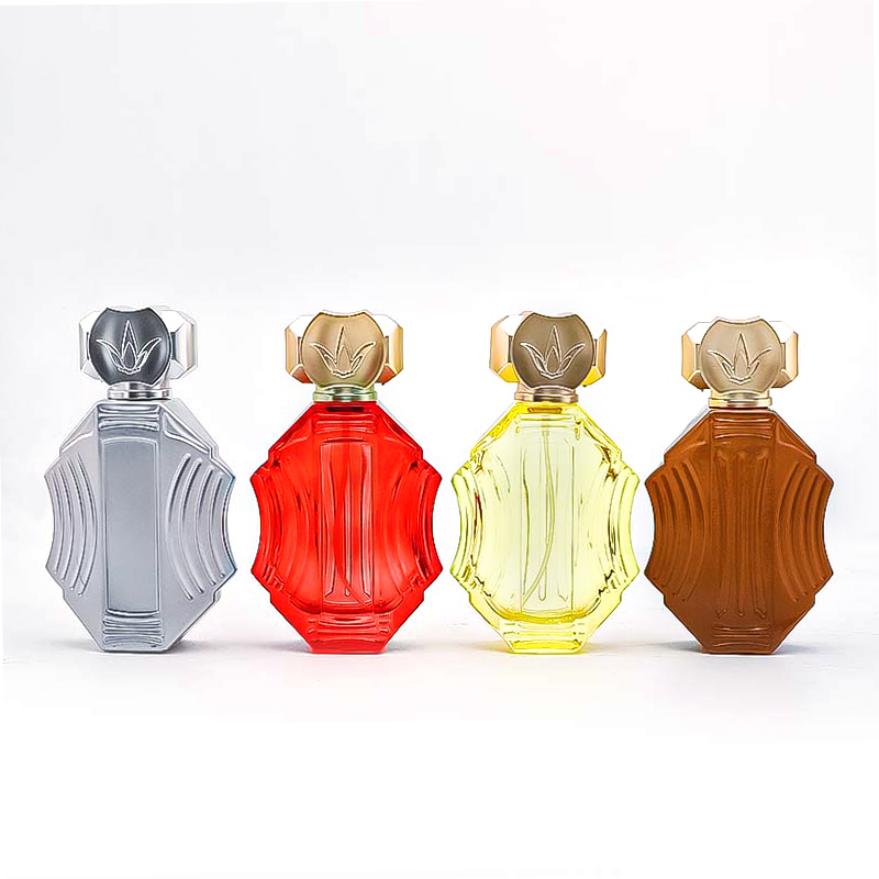 50ml high-end colored glass perfume bottle, round spray perfume, replaceable bottle, empty bottle, press pic 2