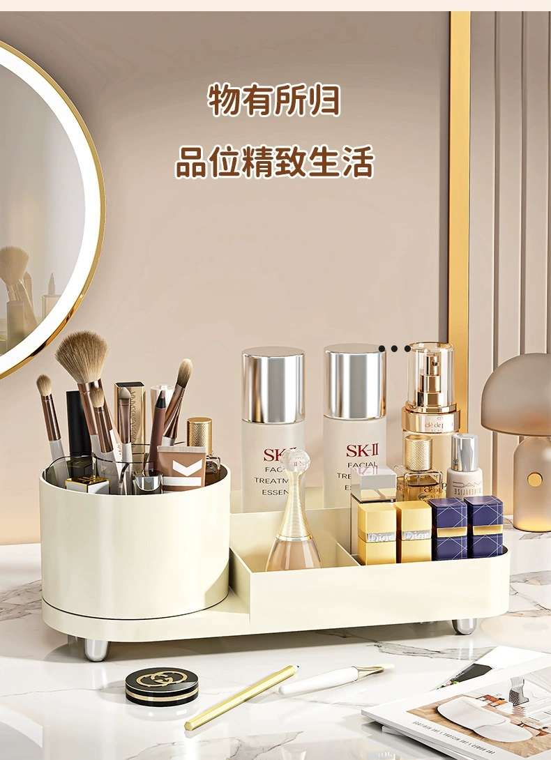 B81-5013旋转化妆刷化妆品收纳盒置物架台面梳妆台口红眼影笔筒详情图13