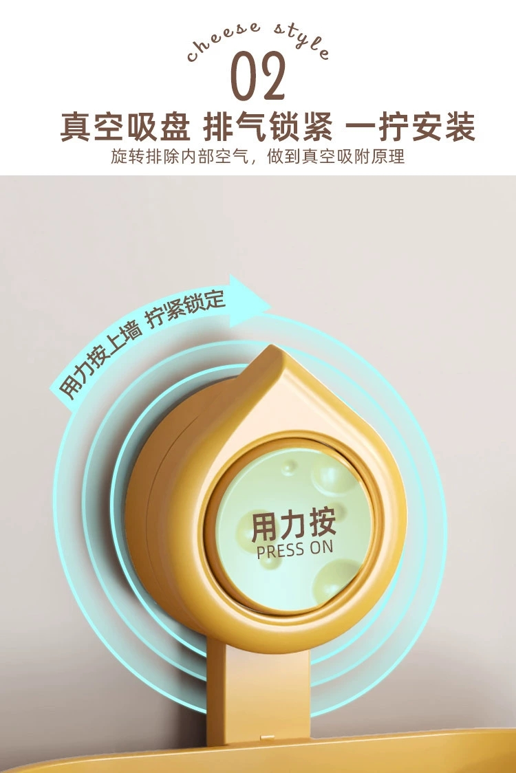 Q35-QY7528B Wall-mounted suction cup soap box, a creative double-layer wall-mounted draining soap box for bathrooms without the need for drilling detail image 7