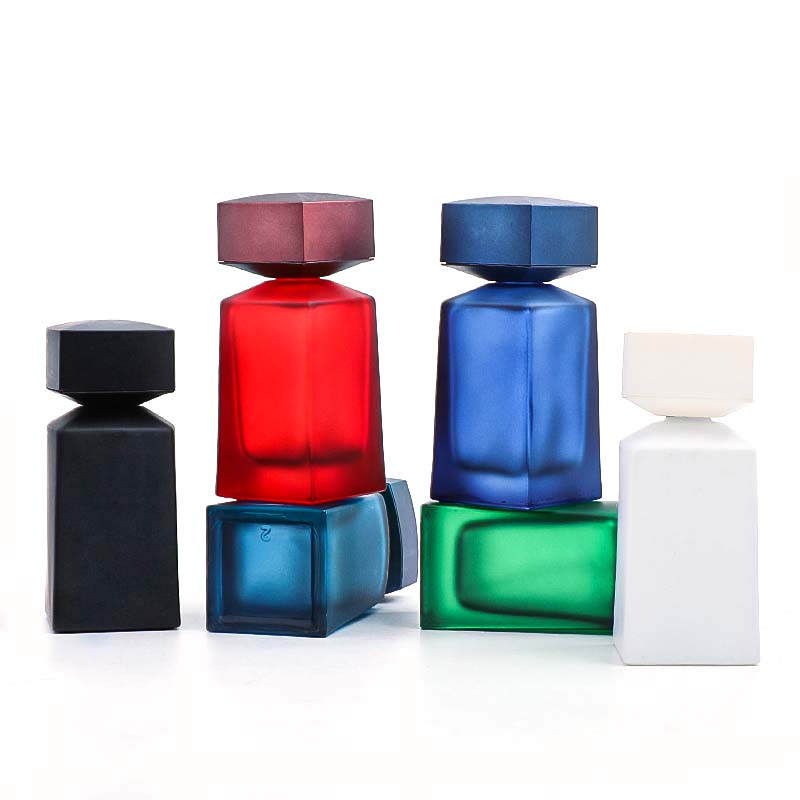 50ml high-end colored glass perfume bottle, square spray bottle, replaceable empty bottle 1