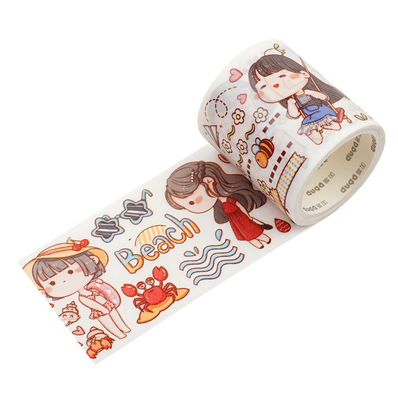 extra small fried glutinous rice cake stuffed with bean paste and paper adhesive tape release paper journal stickers material milk-in-water bear journal tape special oil full roll Item Picture