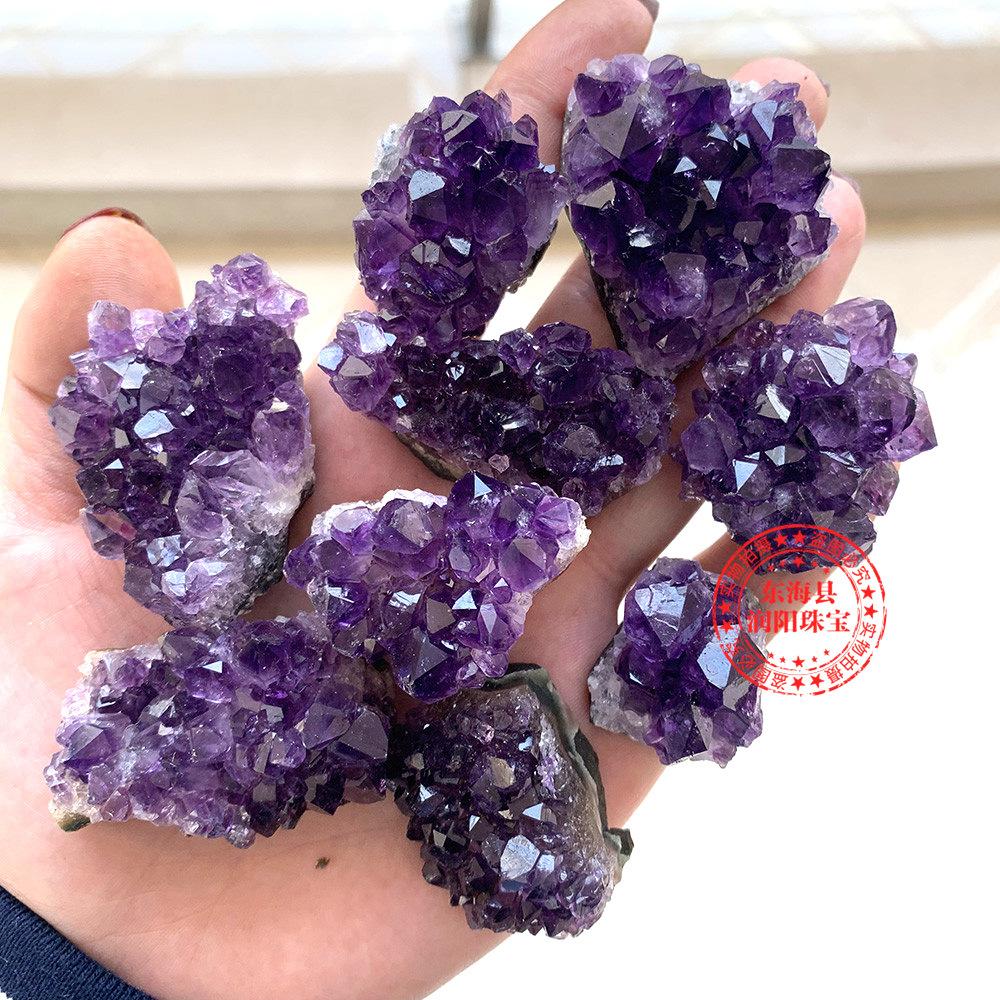 natural brazil amethyst cluster ornaments amethyst purple crystal cave pieces degaussing purification ore specimen wholesale