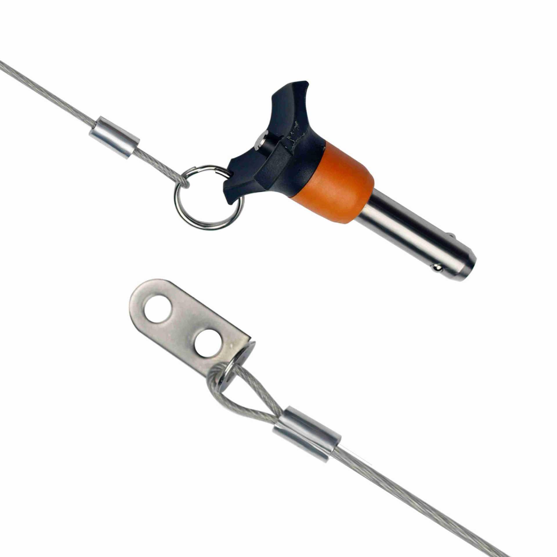 stainless steel 316 stage boom box bolt steel wire rope push-button quick release separation pin high strength pressure bearing spherical pin Item Picture