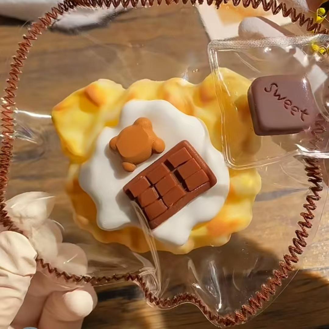 Bear Flow Heart Waffle Squeezing Toy Silicone Mold Hand-Turned Mold Can Be Squeezing Toy in Sto Now Released Specification drawing