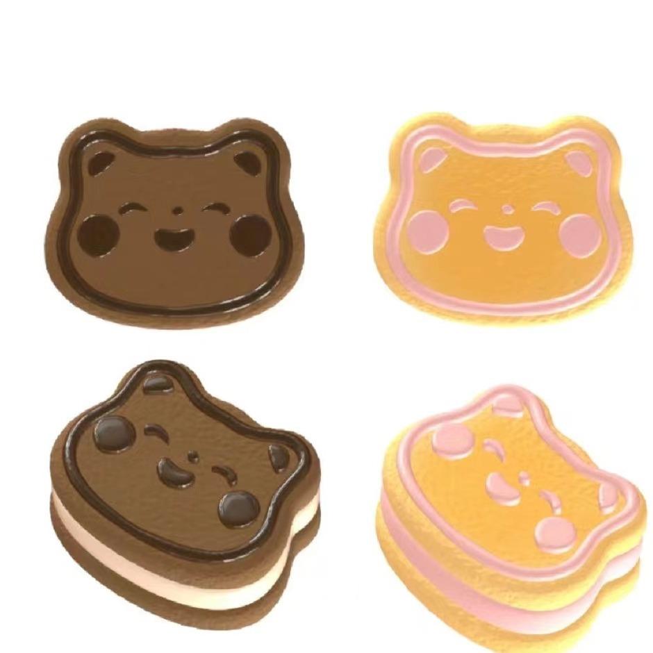 Bear Sandwich Biscuits Squeezing Toy Silicone Mold Hand-Turned Mold Can Be Squeezing Toy in Sto Now Released details Picture