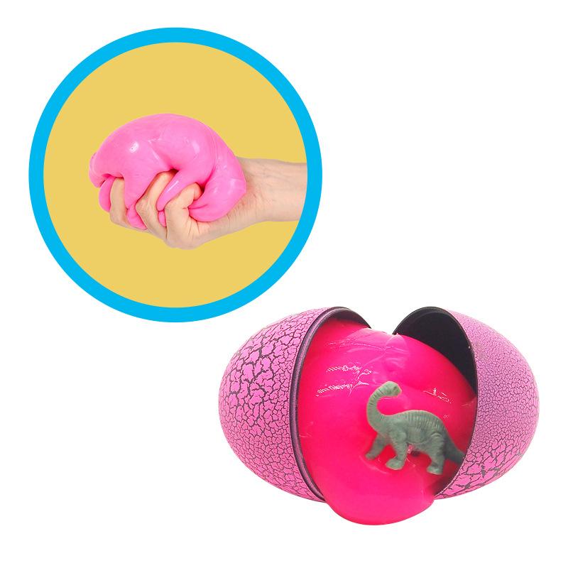 cross-border puzzle dinosaur crack egg crystal mud brickearth colored clay slime plasticene decompression sand skin glue slim details Picture