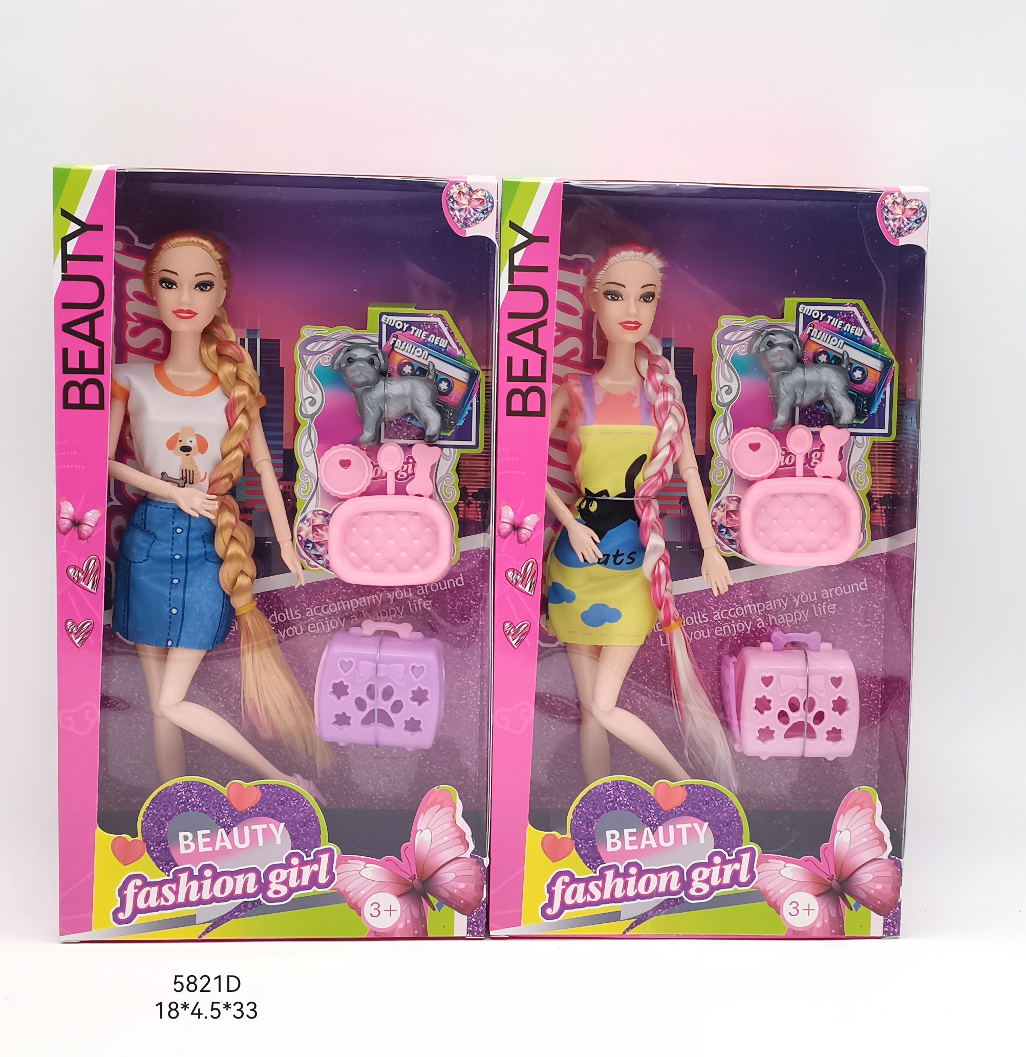 11.5寸十一关节实身长辫时尚芭比 