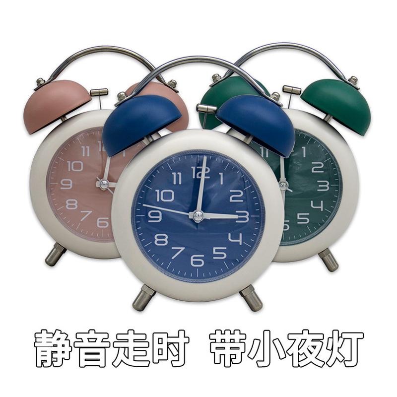 Children Primary and Secondary School Students Bedside Table Electronic Clock Luminous Mute Cute Mechanical Bell Pointer Alarm Clock F18 details Picture