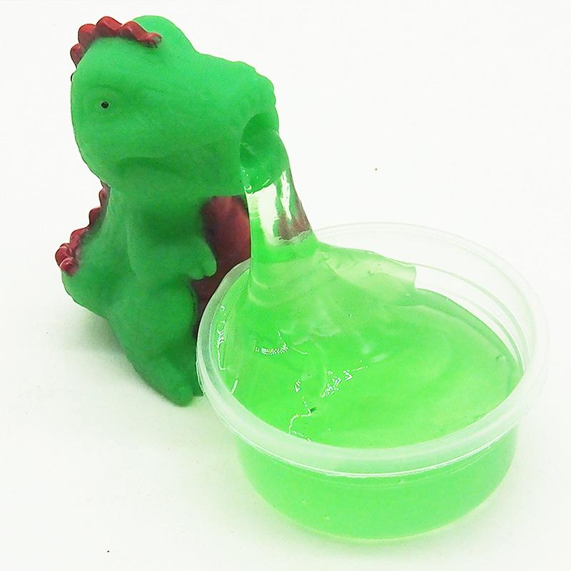 cross-border cartoon vomiting slime plasticene squeezing toy slim decompression vomiting tyrannosaurus unicorn sand skin glue Item Picture