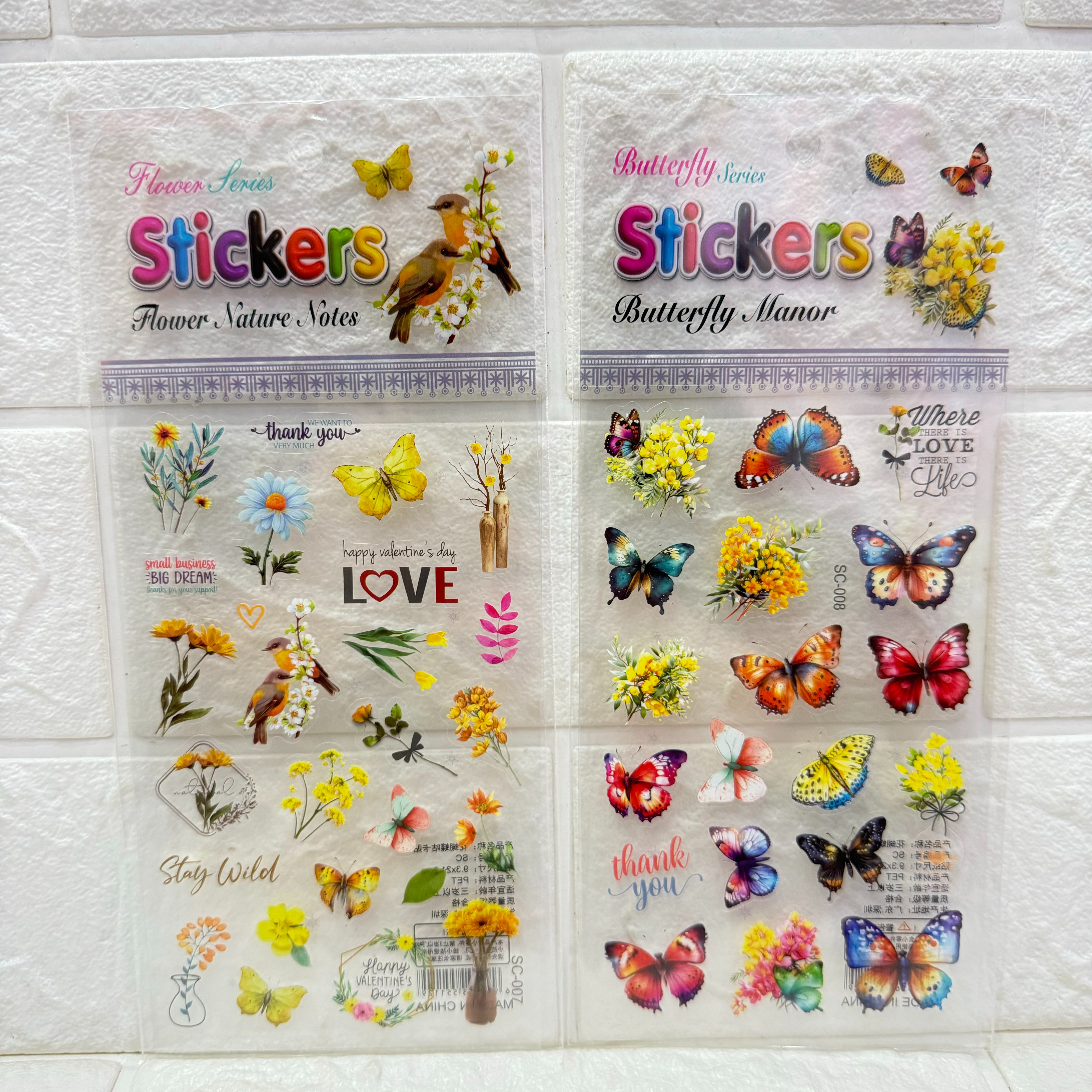 Transparent butterfly flower DIY materials, Guka stickers, butterfly planner Guka stickers, transparent Guka planner stickers Specification image