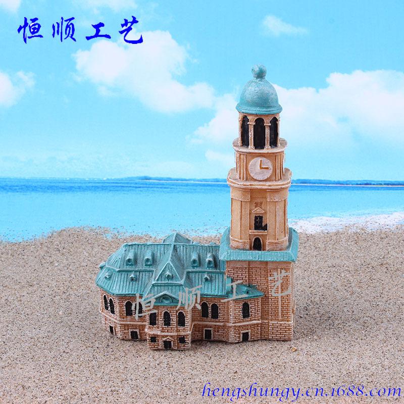 resin house crafts decoration psychological sand table desktop game model bell tower european house building Application Scenario
