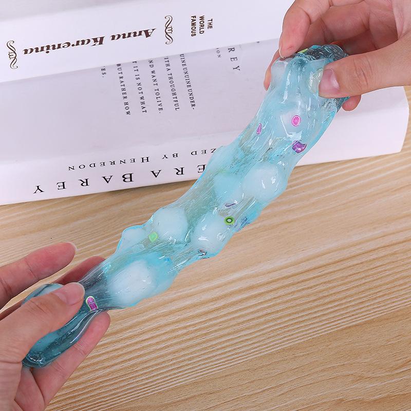 Cross-Border Direct Supply  Pudding Colorful Crystal Mud Slim Transparent Pearl Clay Foaming Glue Children's Toys Slime Application Scenario