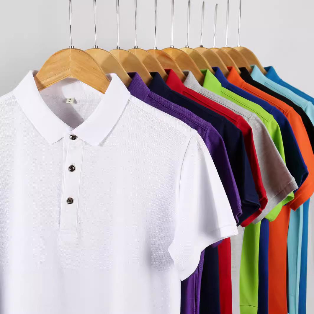 customized summer xinjiang cotton business t-shirt men's lapel short sleeve  shirt wholesale enterprise group work clothes print and embroidery l details Picture