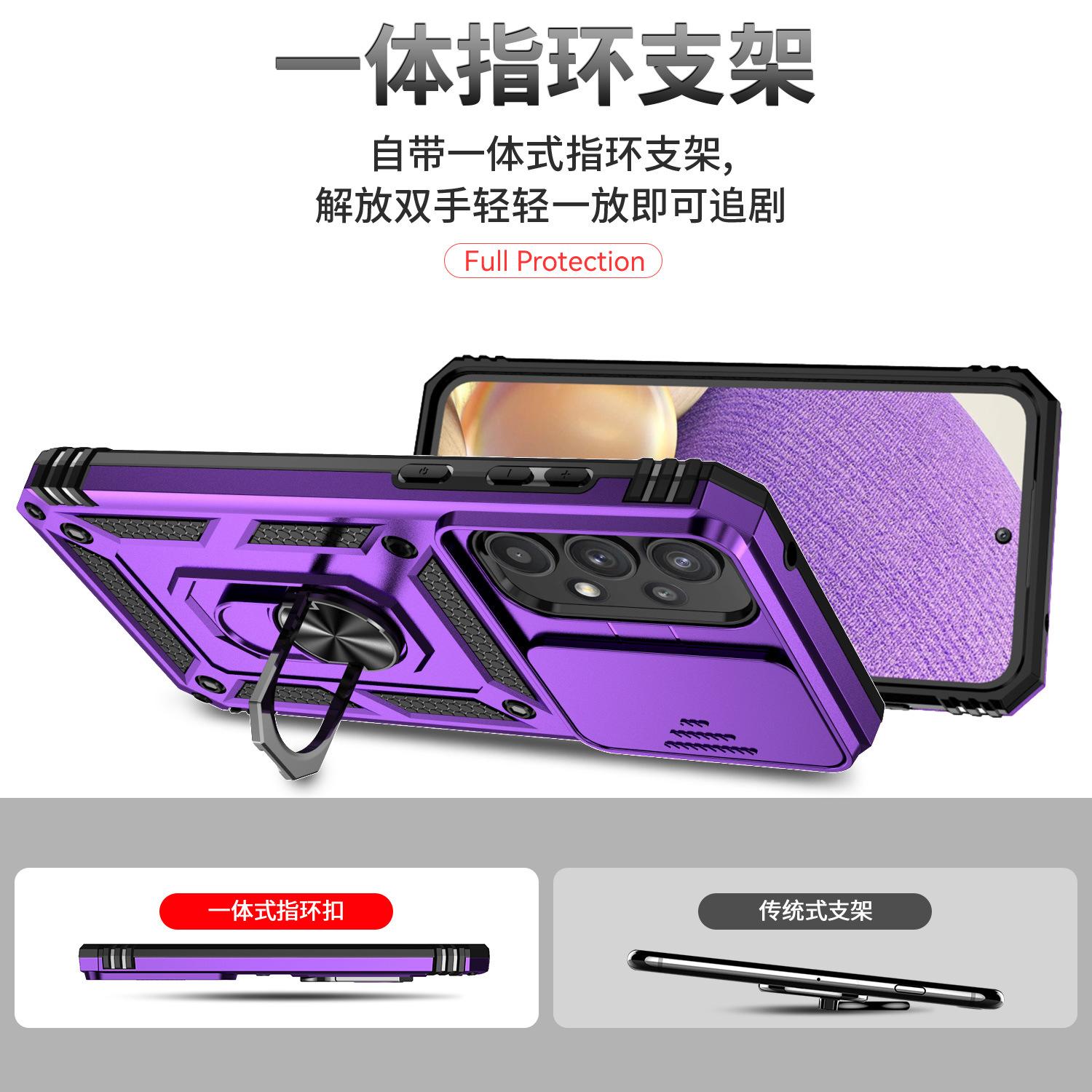 cross-border foreign trade suitable for samsung phone case a35/5g sergeant sliding window ring bracket mobile phone protective case wholesale