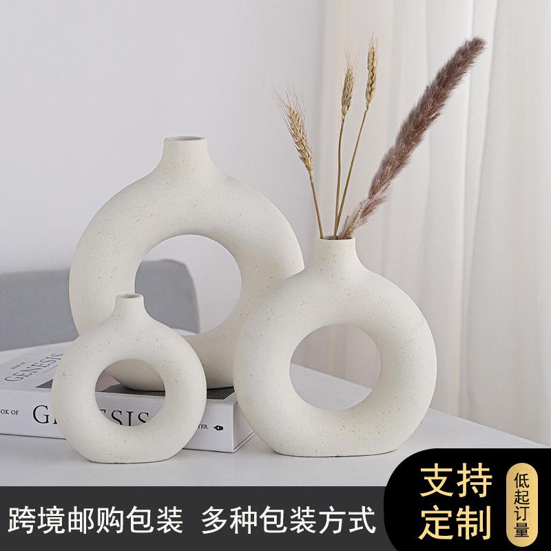 artificial flower ceramic vase decoration artificial green plant drunk wood bell simulated plants living room flower arrangement dining table decorations Specification drawing