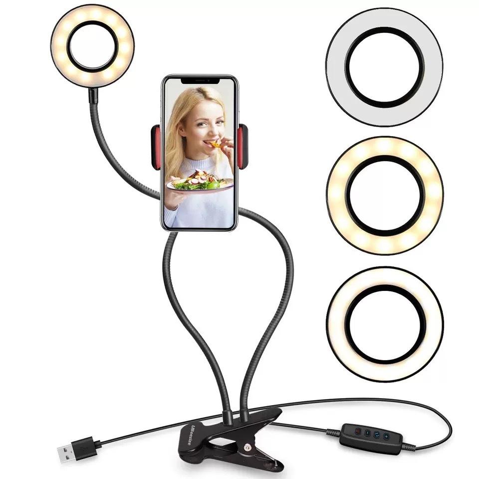 foreign trade exclusive mobile live streaming stabilizer fill light led universal hose desktop phone 2-in-1 bracket full figure