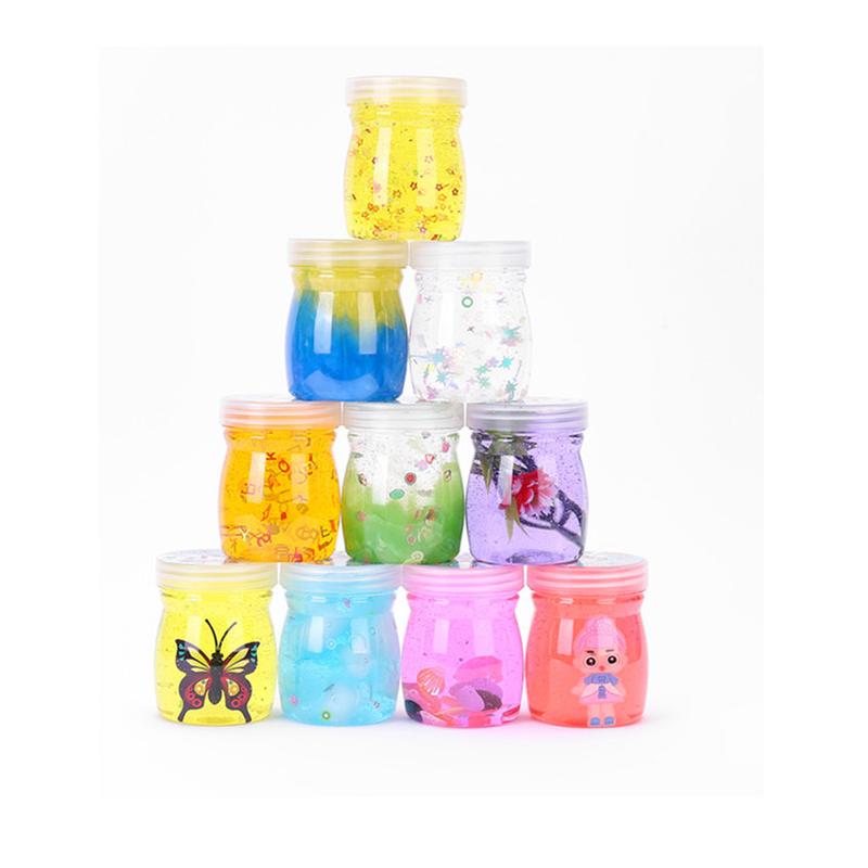 Cross-Border Direct Supply  Pudding Colorful Crystal Mud Slim Transparent Pearl Clay Foaming Glue Children's Toys Slime Item Picture