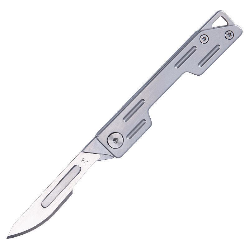 Stainless Steel Art Knife Sharp Surgical Blade Mini Folding Knife Graver Portable Open Box Keychain Knife Item Picture