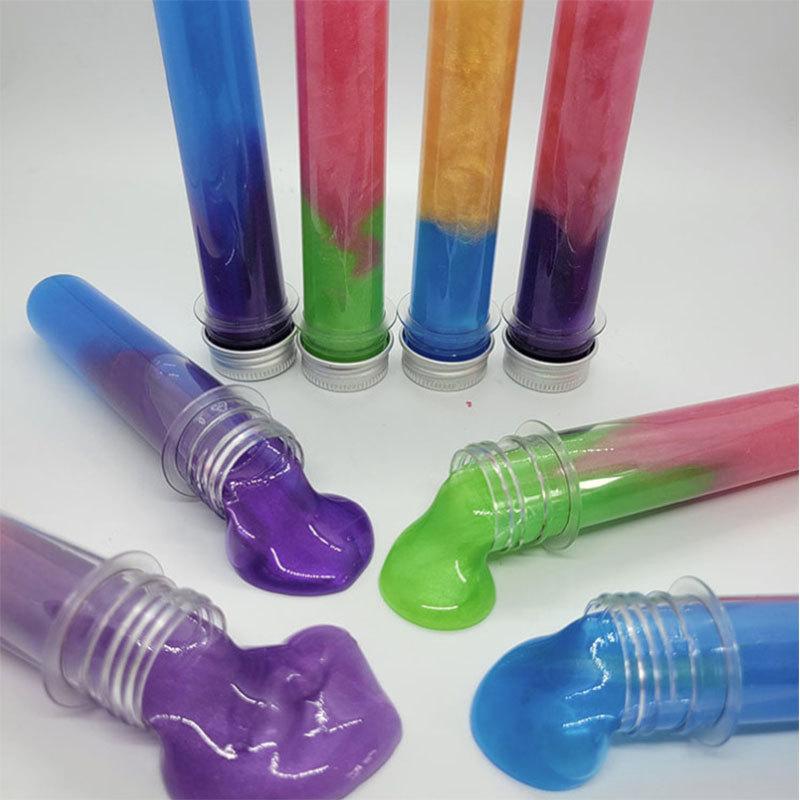 test tube pearlescent slime colorful crystal mud sand skin glue colored clay puzzle decompression toy non-stick hand Application Scenario