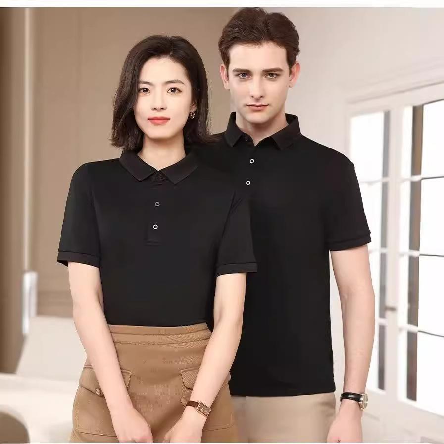 customized men's short-sleeved  shirt t-shirt casual advertising shirt printed logo men's lapel short-sleeved overalls t-shirt Application Scenario