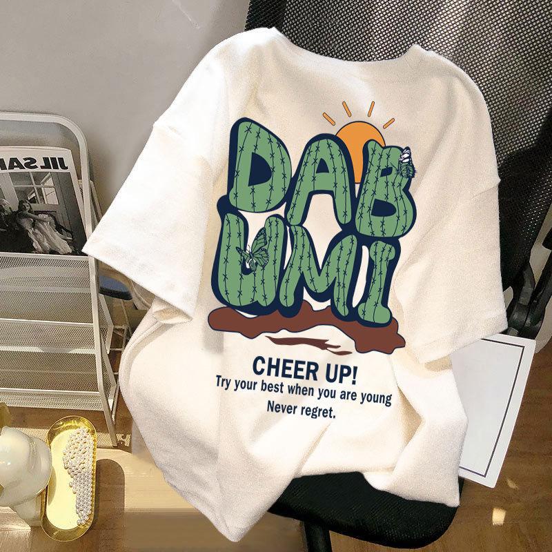 2023 popular heavy short-sleeved t-shirt men's and women's national fashion design print couple summer loose top t-shirt women Application Scenario