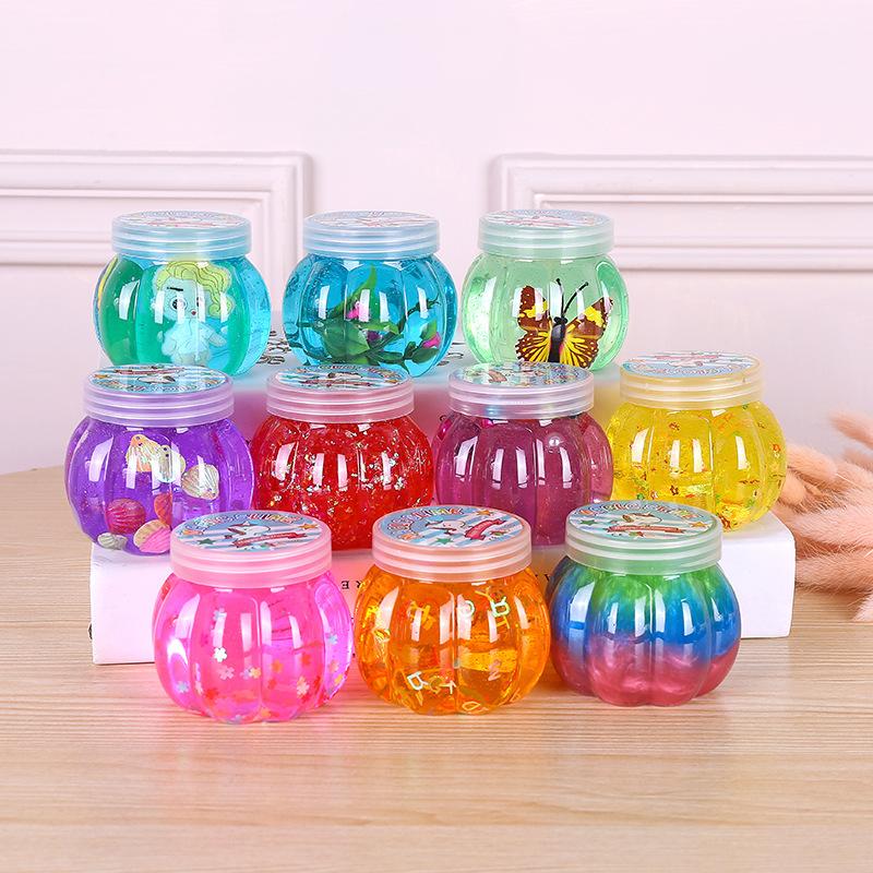 Cross-Border Direct Supply Stall Pumpkin Crystal Mud Pearl Mud Slim Creative Children's Toys Wholesale Foaming Slime full figure