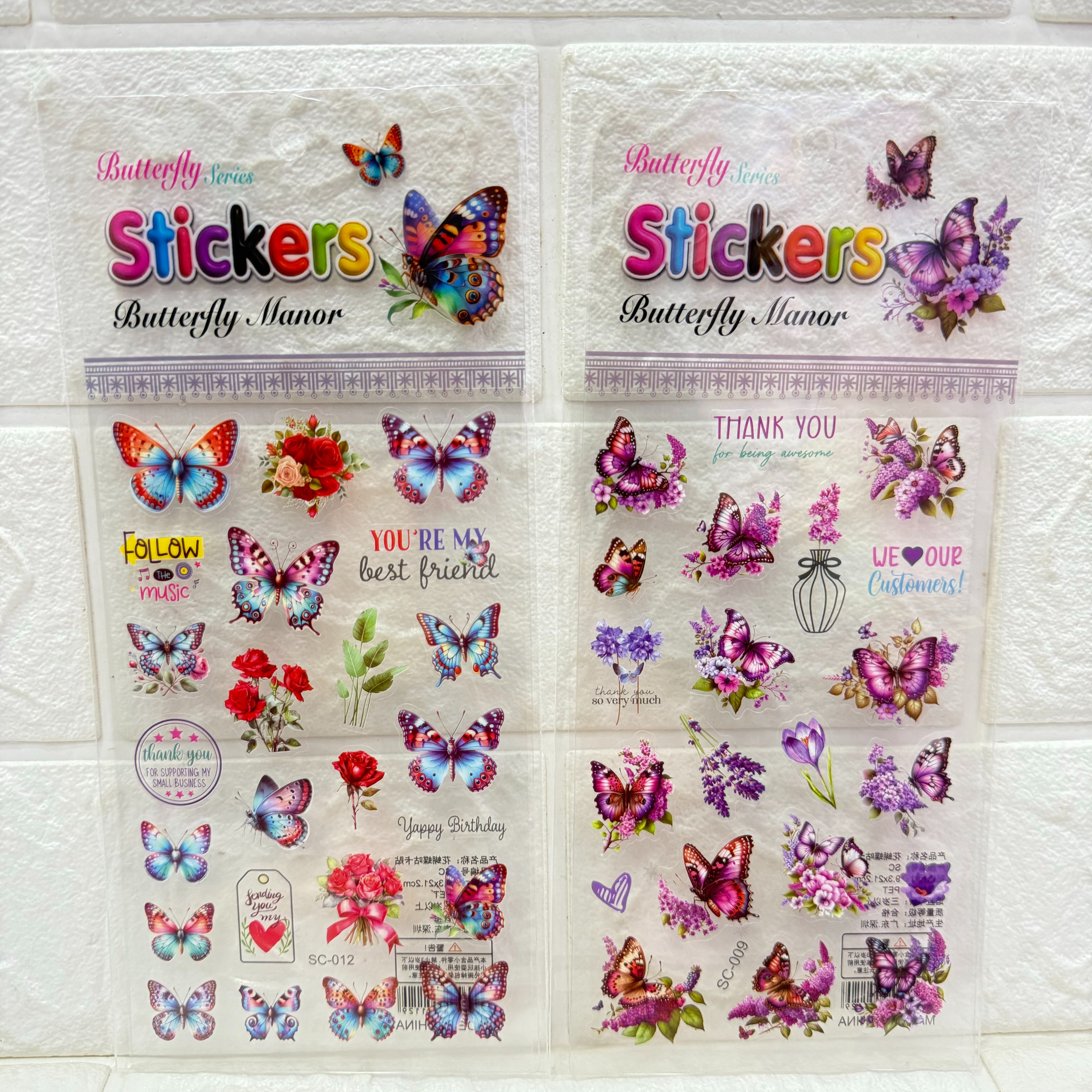 Transparent butterfly flower DIY materials, Guka stickers, butterfly planner Guka stickers, transparent Guka planner stickers details Picture