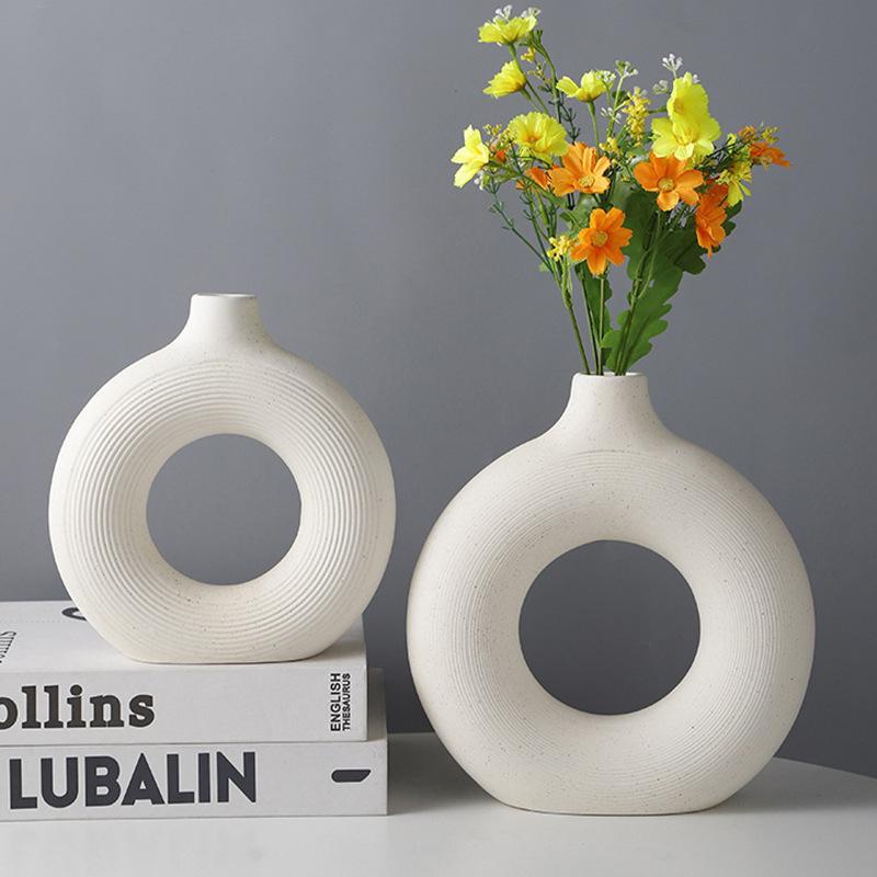 artificial flower ceramic vase decoration artificial green plant drunk wood bell simulated plants living room flower arrangement dining table decorations full figure
