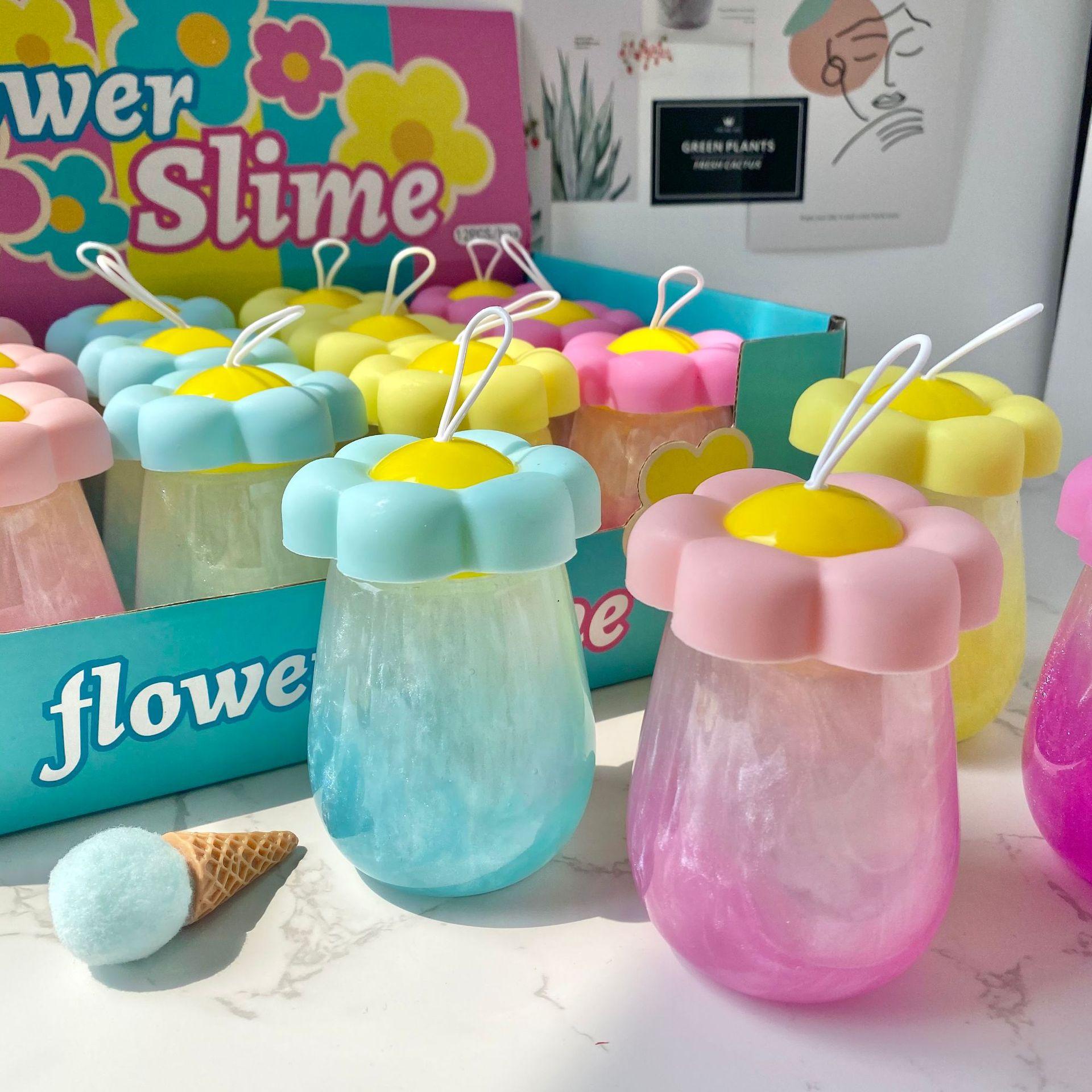 Slime Puzzle Decompression Toy Little Flower Foaming Glue Children's Toy Pearl Crystal Mud Slim Factory Direct Sales Specification drawing