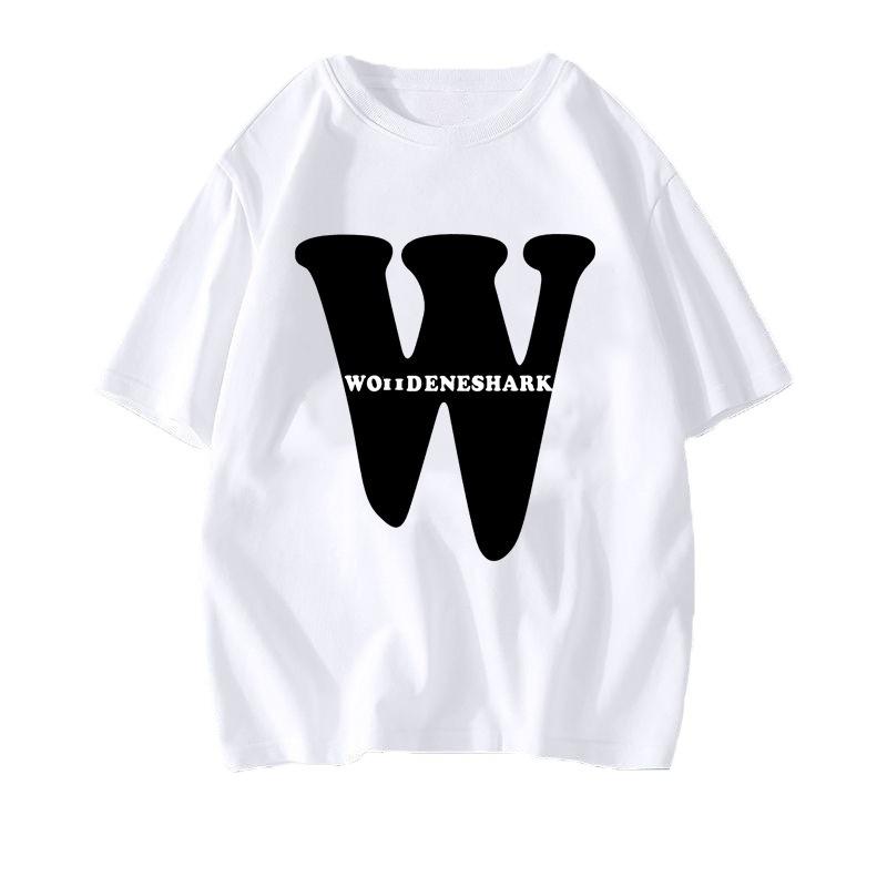 2023 popular heavy short-sleeved t-shirt men's and women's national fashion design print couple summer loose top t-shirt women Item Picture