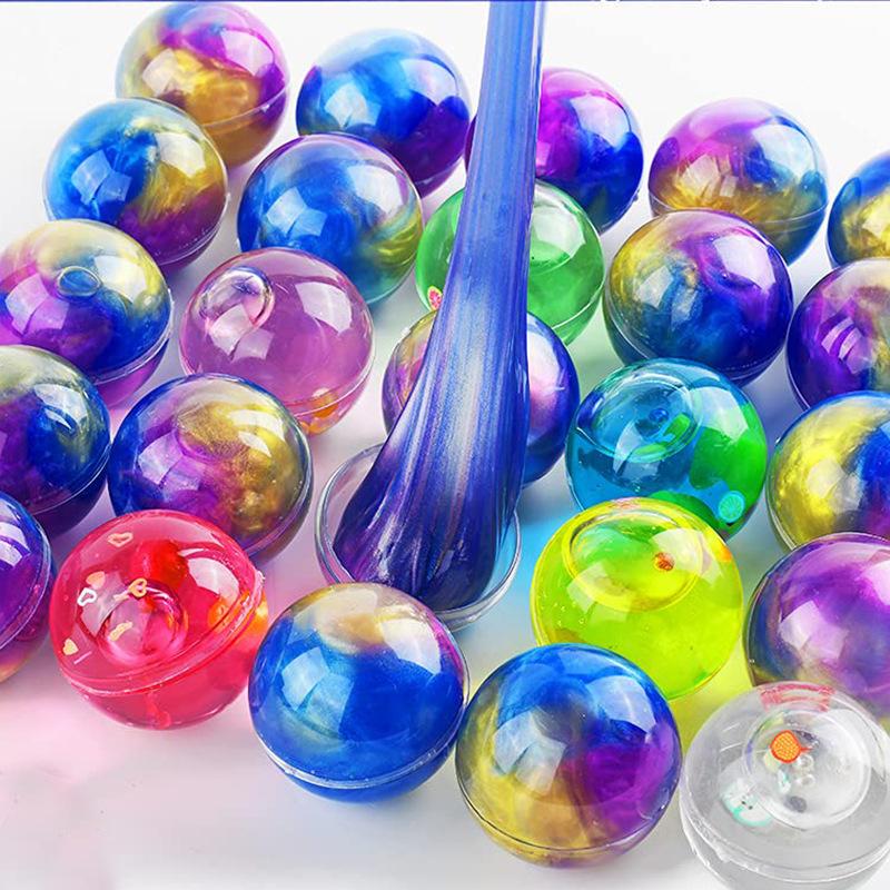 ball pearlescent slime colorful crystal mud sand skin glue colored clay puzzle decompression toy non-stick hand full figure
