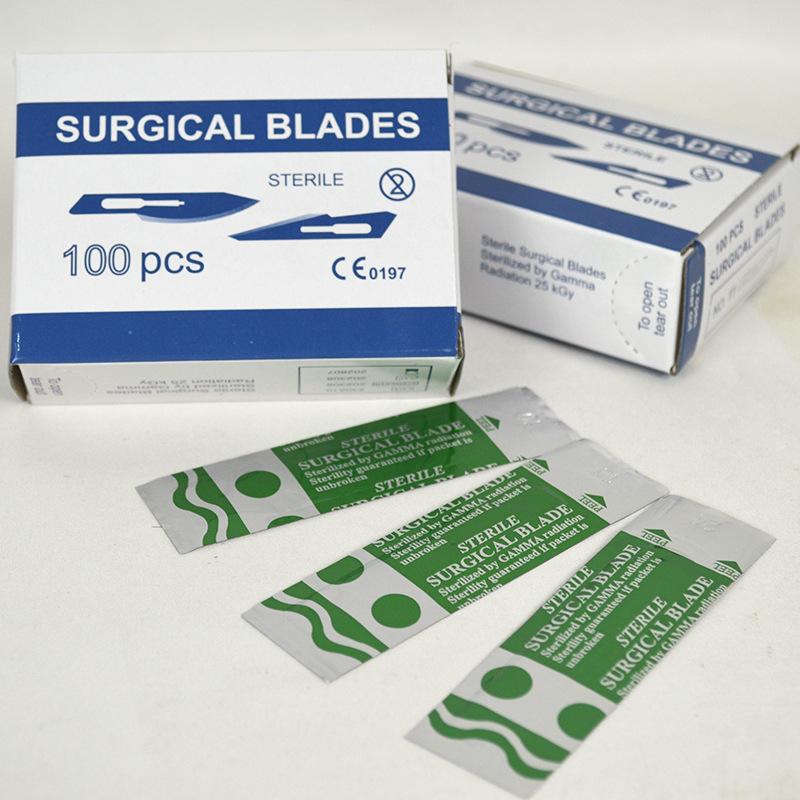 disposable medical carbon steel surgical blade hospital skin removal blade surgical skin grafting knife full figure