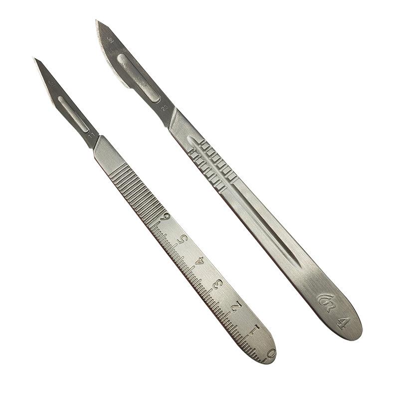 Thickened Stainless Steel Scalpel Handle No. 3 No. 4 No. 7 Carving Knife Veterinary Handle Knife Handle Burin Surgical Blade Item Picture