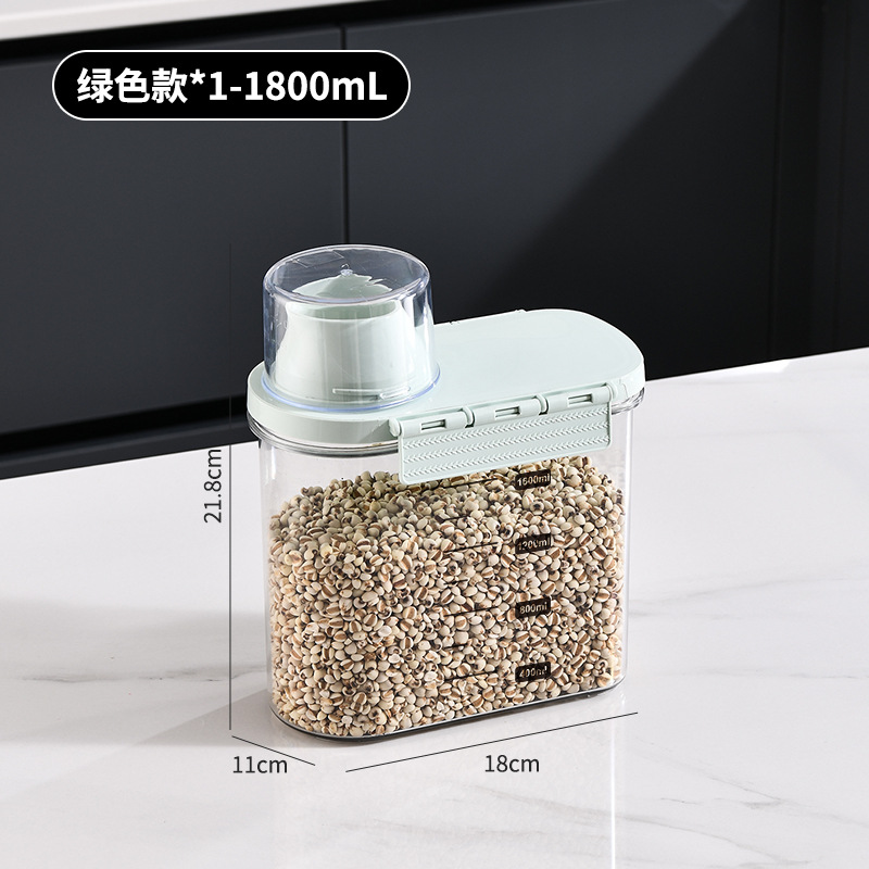 P24-PM-5003 Sealed jar for grains and cereals, kitchen transparent insect-proof and moisture-proof rice bucket, thickened storage jar