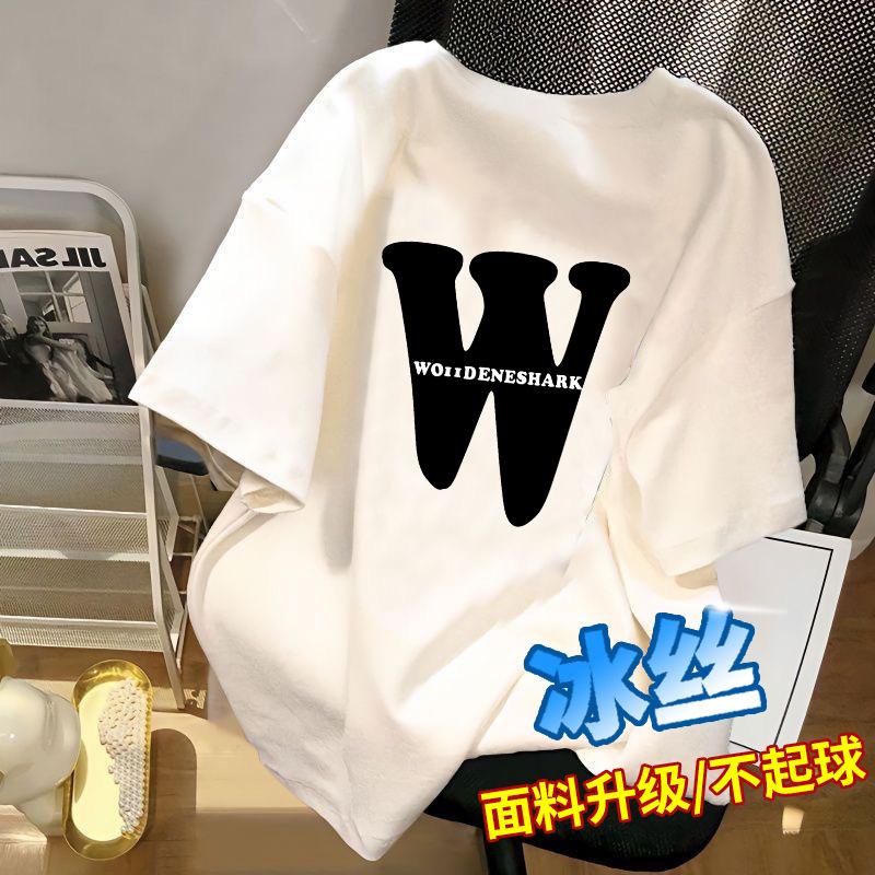 2023 popular heavy short-sleeved t-shirt men's and women's national fashion design print couple summer loose top t-shirt women full figure