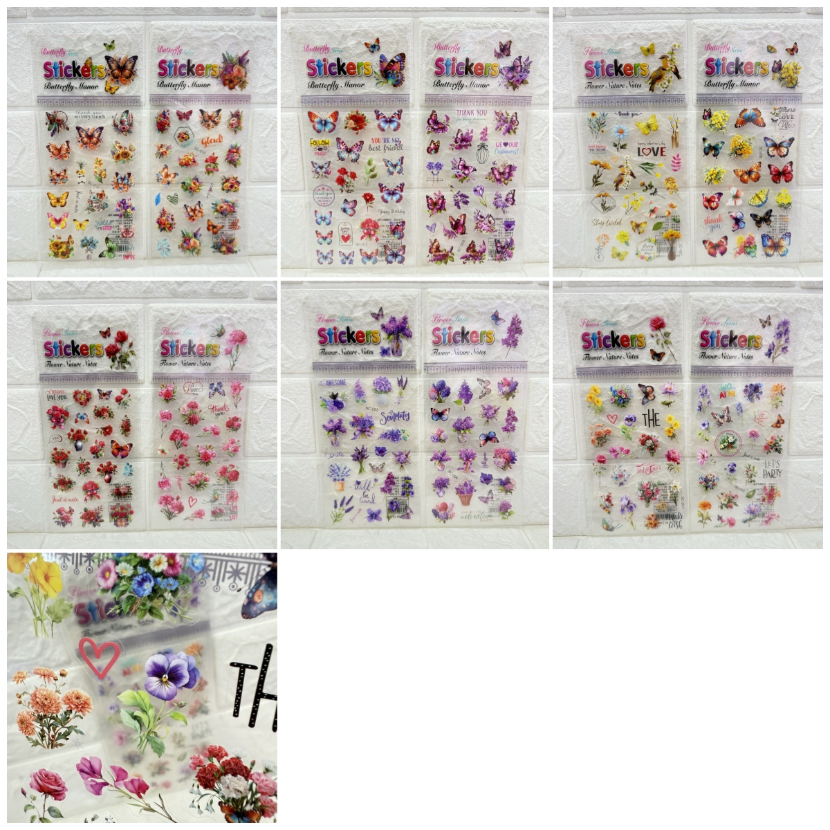 Transparent butterfly flower DIY materials, Guka stickers, butterfly planner Guka stickers, transparent Guka planner stickers pic 1
