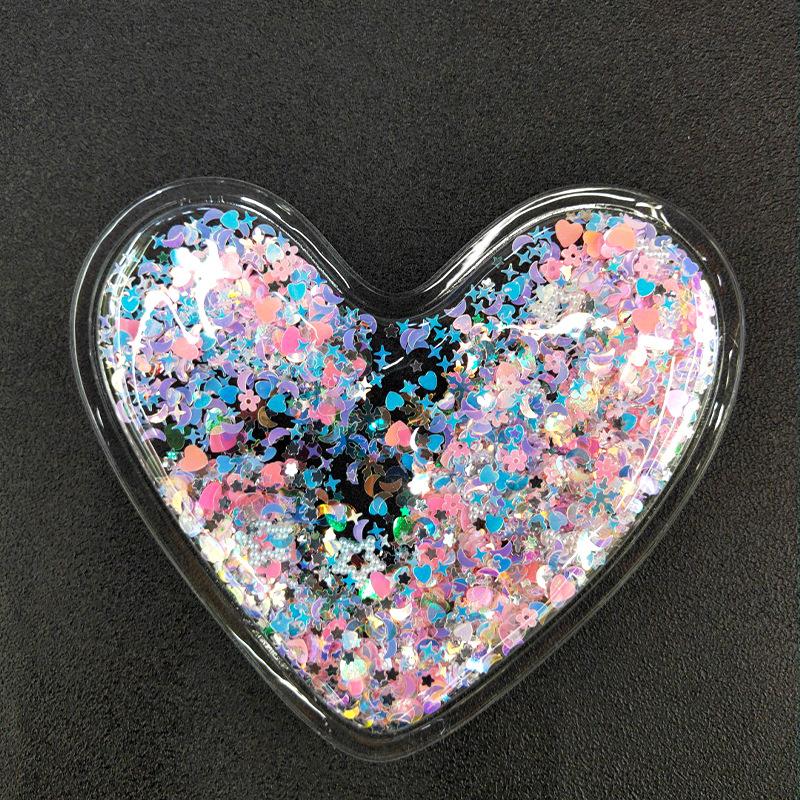 pvc inflatable single side suction big peach heart children's clothing car side computer embroidery quicksand sequins label clothing accessories