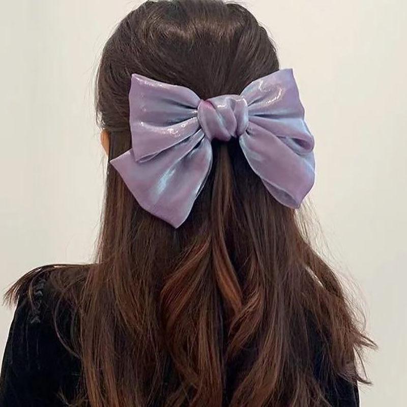 mermaid bow hair accessories high sense updo hair claw satin ribbon shark clip elegant princess headdress wholesale full figure