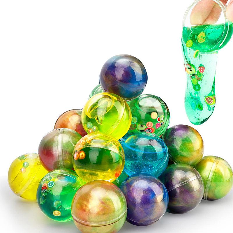 ball pearlescent slime colorful crystal mud sand skin glue colored clay puzzle decompression toy non-stick hand details Picture