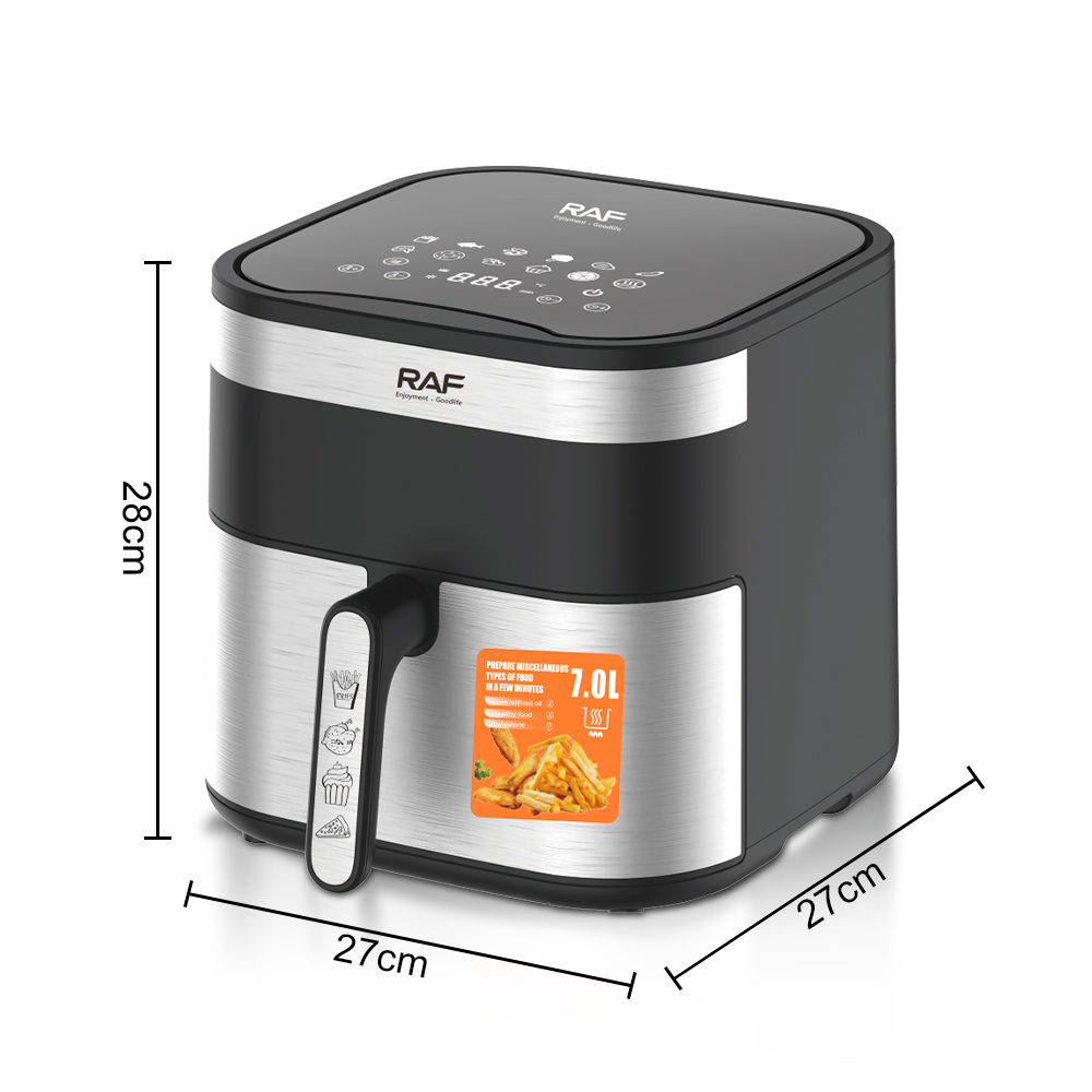 New household smoke-free intelligent air fryer, stainless steel mechanical model, electric fryer, French fries machine, large capacity 4.8L, R.5007 Specification drawing