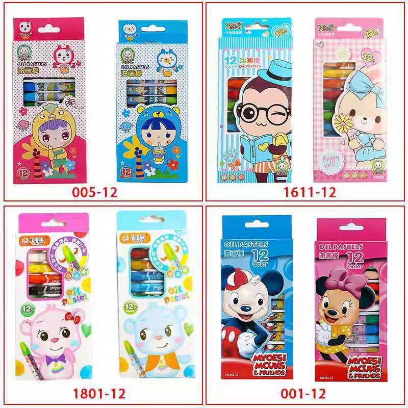 Potato Cat Hexagonal Cartoon Crayon Washable Multi-Color Children's Oil Wax Brush 12 Color Art Training Pen Factory details Picture