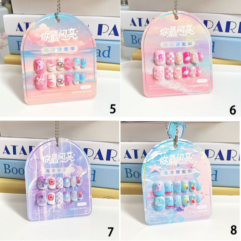 卡通木珠/珠子项链/儿童穿戴甲/扎染/女孩指甲贴片产品图