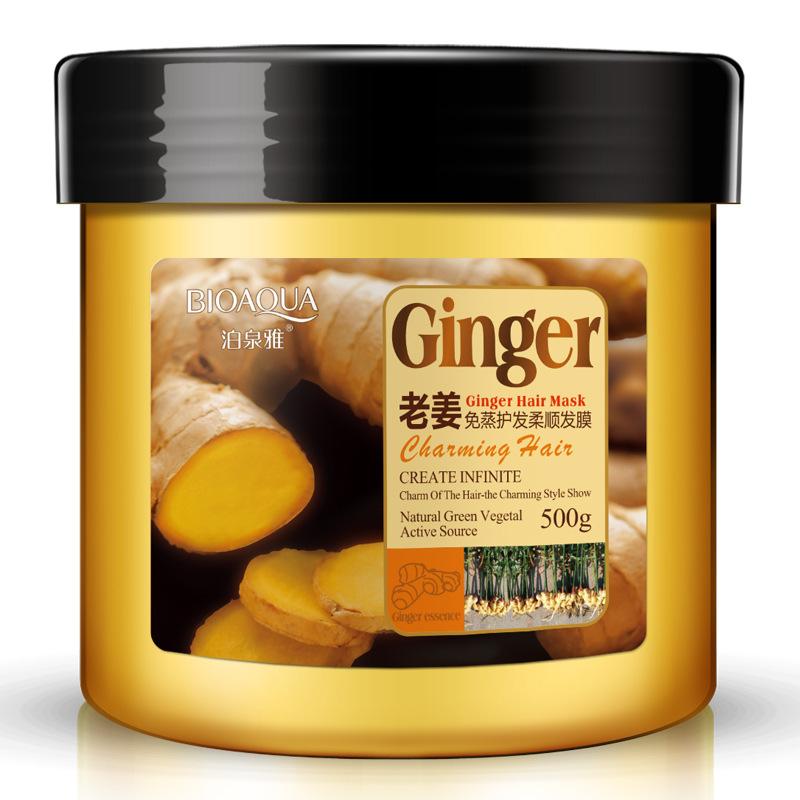 Bioaqua Mature Ginger Non-Steamed Nursing Nutrition Hair Nursing Hair Treatment Cream Hot Dyeing Care Improve Frizzy Hair Soft Hair Mask Wholesale full figure