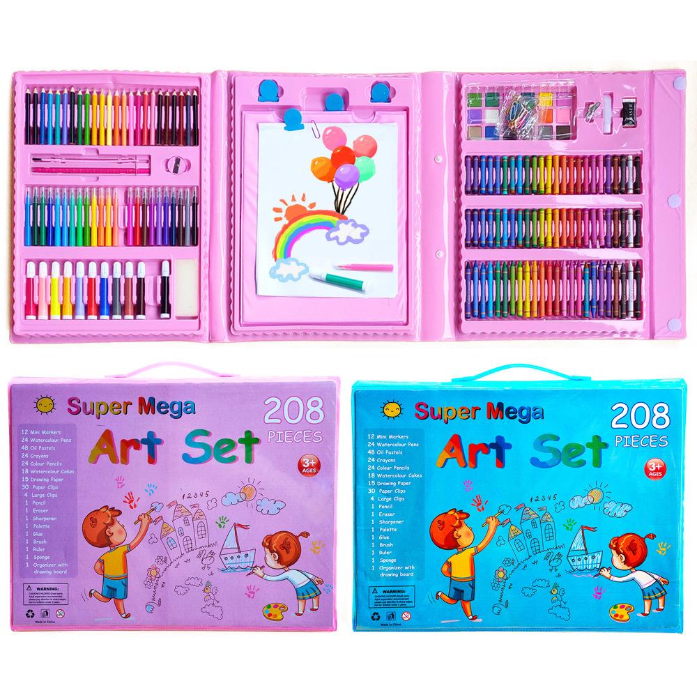 208-Piece Brush Set Watercolor Pen Crayon Oil Wax Stick Children's Set Factory Direct Sales Opening Ceremony details Picture