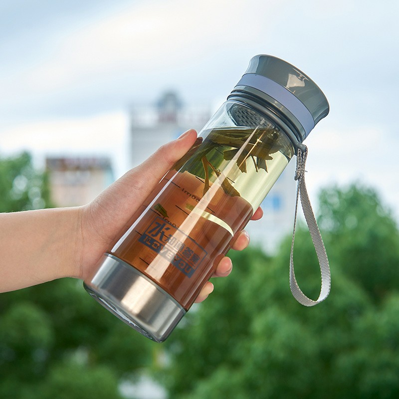 H195-2305 Silver Qian outdoor water cup fashion with plastic cup sports business water cup PC space cup gift large capacity wholesale details Picture
